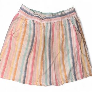 LOFT Pastel Striped Circle Skirt in Multicolor